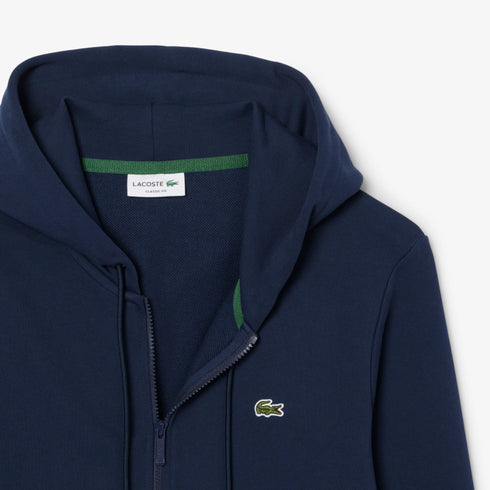 LACOSTE Classic Fit Zip-Up Fleece Sweatshirt Mens Apparel